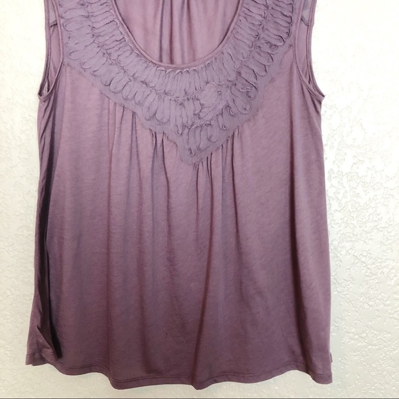 EUC Anthro Meadow Rue mauve ruffled tank top - Picture 3 of 9